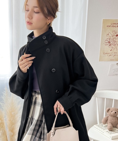 [classicalelf] пальто с отложным воротником MEDIUM Brown женский 