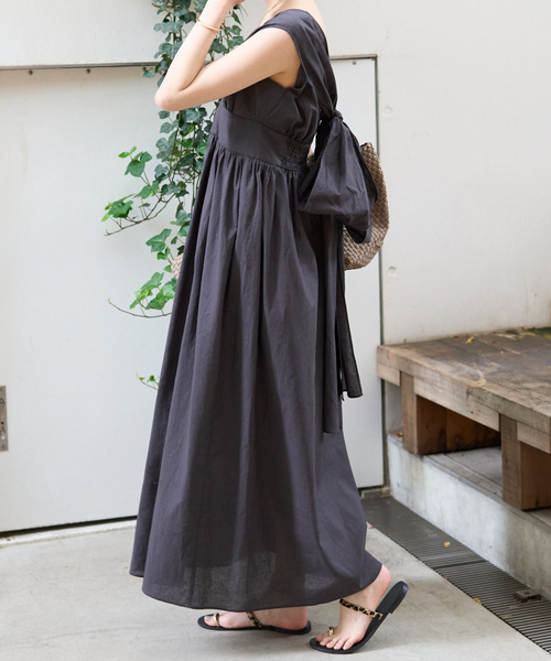 Rouge vif Anna（ルージュヴィフアンナ） ワンピース 麻混3WAYウエスト