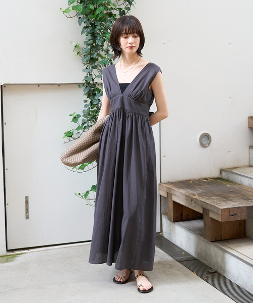 Rouge vif Anna（ルージュヴィフアンナ） ワンピース 麻混3WAYウエスト