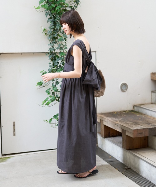 Rouge vif Anna（ルージュヴィフアンナ） ワンピース 麻混3WAYウエスト