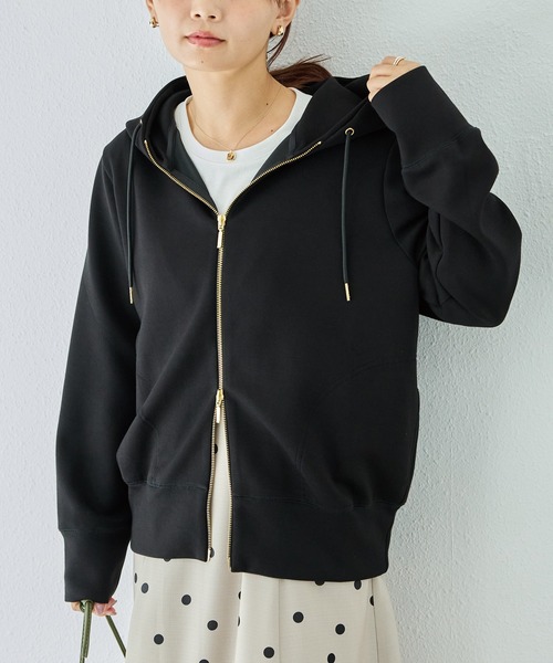 レディース　パーカー LAVEANGE（ラビアンジェ） パーカー ダブルジップライトポンチパーカー