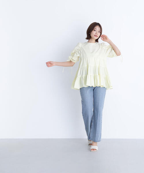 NATURALBEAUTYBASICギャザースリーブティアードチュニックブラウス 楽天市場】ギャザースリーブティアードチュニックブラウス