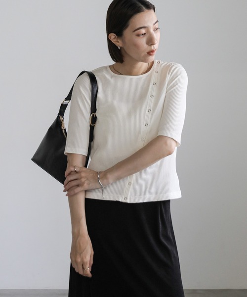 「select MOCA」 半袖カットソー MEDIUM ブラック レディース