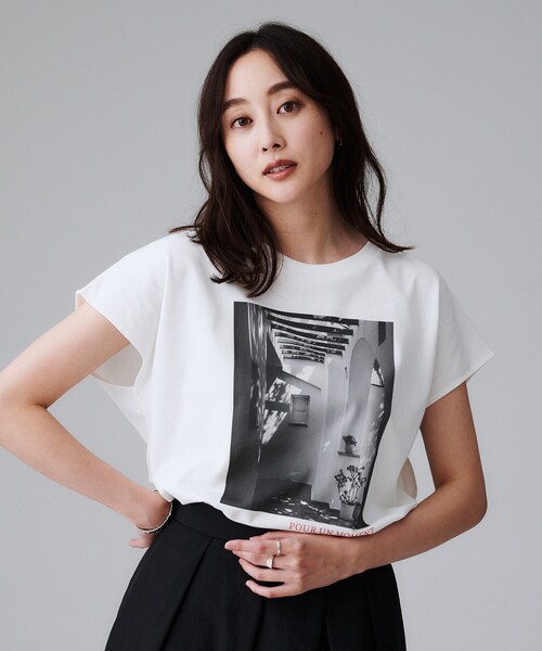 tシャツ 「コットン100/プリントロゴ」フォトTシャツ レディース
