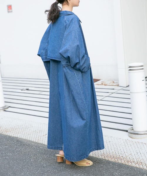 KBF（ケービーエフ） ステンカラーコート ONE ネイビー レディース