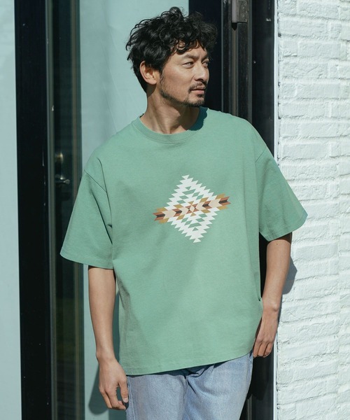 「PENDLETON」 半袖Tシャツ MEDIUM ライトグリーン メンズ