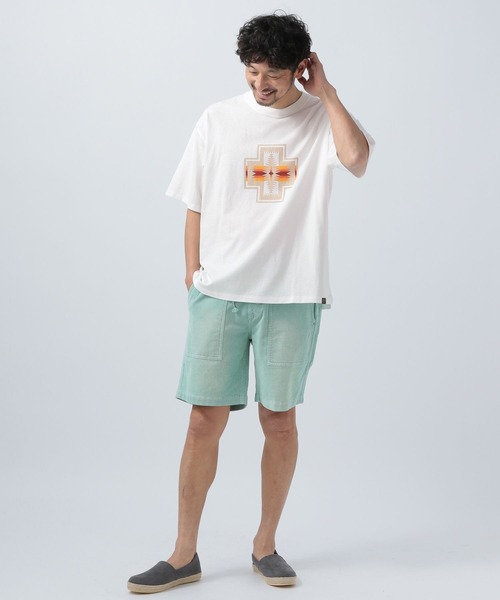 「PENDLETON」 半袖Tシャツ MEDIUM ライトグリーン メンズ