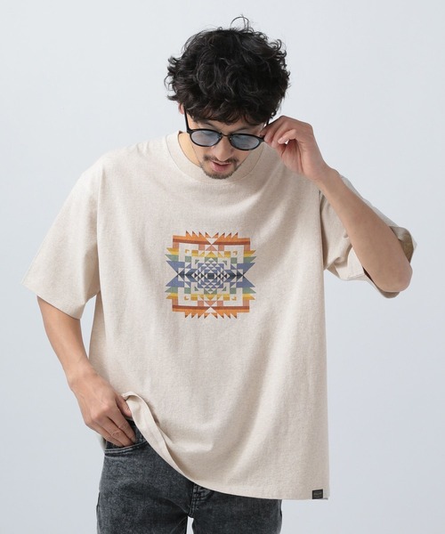 「PENDLETON」 半袖Tシャツ MEDIUM ライトグリーン メンズ