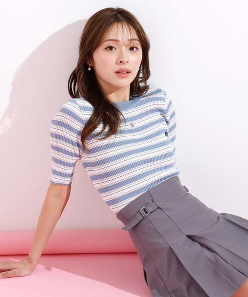 ジルサンダー ボーダーニット ニット 美品】 JIL SANDER+ / ジルサンダープラス | 2023AW | バッグロゴ