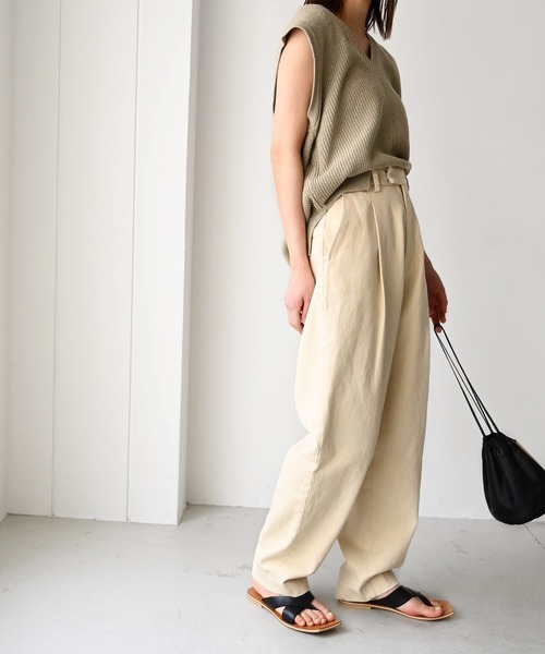 「CANAL JEAN」 チノパンツ 38 クリーム レディース
