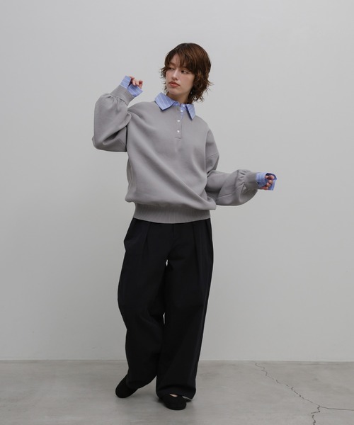 select MOCA（セレクトモカ） ニット セーター シャツカラードッキング