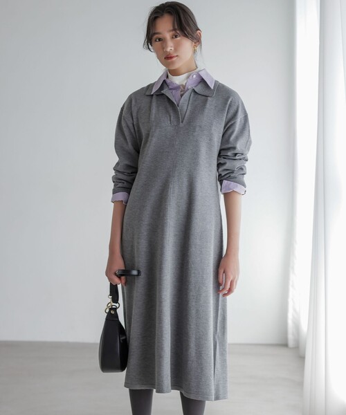 組曲（KUMIKYOKU） ワンピース スキッパーニット ワンピース