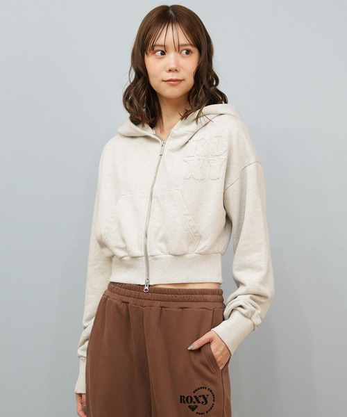 楽一番専属 ROXY（ロキシー） パーカー ジップアップパーカー ショート丈