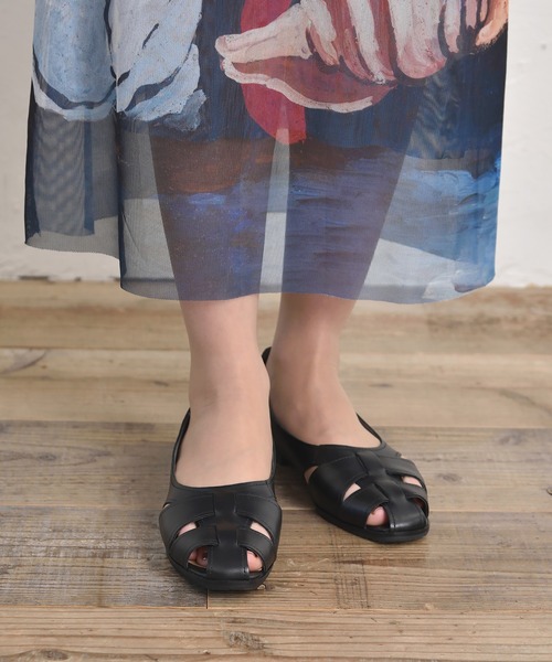 「ALPHA CUBIC」 フラットサンダル 24.5cm ブラック レディース_画像9