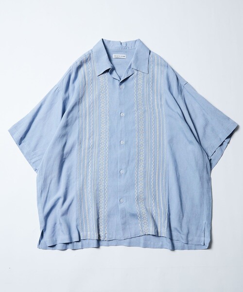 「FREAK'S STORE」 半袖シャツ LARGE ブラック メンズ_画像2