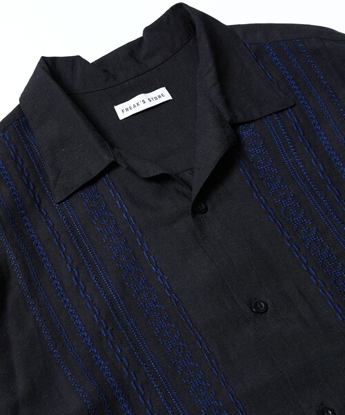 「FREAK'S STORE」 半袖シャツ LARGE ブラック メンズ_画像6