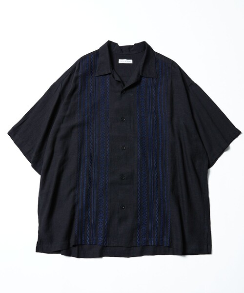 「FREAK'S STORE」 半袖シャツ LARGE ブラック メンズ_画像8