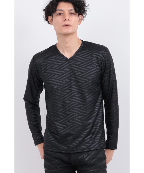 トルネードマート（TORNADO MART）/TORNADO MART∴ブライトフクレダイヤJQVネックカットソー TORNADO MART（トルネードマート） tシャツ ブライトフクレダイヤJQV