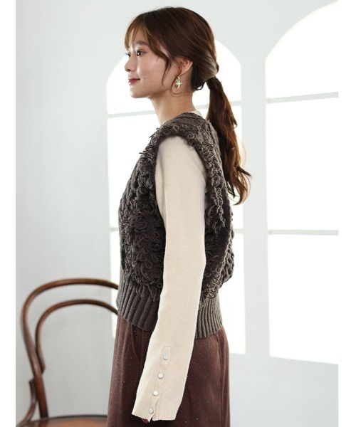 fifth（フィフス） ベスト ジレ フリンジニットベスト レディース