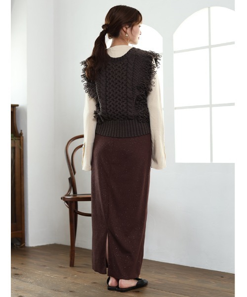 fifth（フィフス） ベスト ジレ フリンジニットベスト レディース