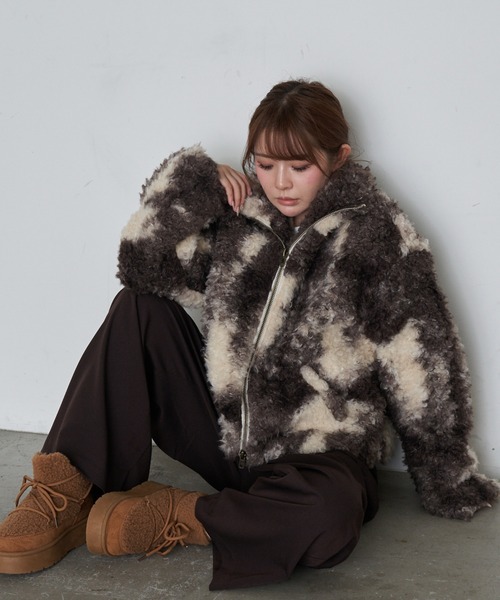 Ray Cassin（レイカズン） ブルゾン アウター ボアジップブルゾン