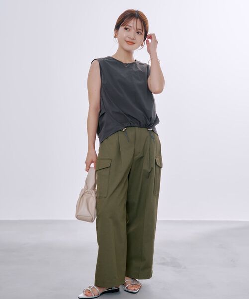 「H」カーゴパンツ レディース　Ｓサイズ COHINA（コヒナ） カーゴパンツ ワイドストレートカーゴパンツ 「低