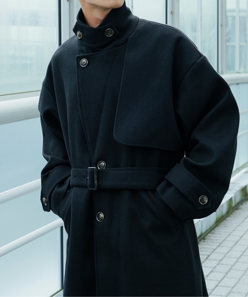 「Ellno Loset」 チェスターコート LARGE 杢グレー メンズ_画像6