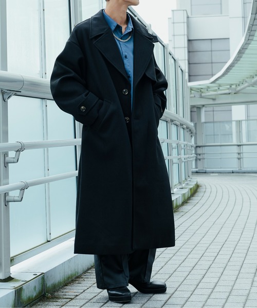 「Ellno Loset」 チェスターコート LARGE 杢グレー メンズ_画像7