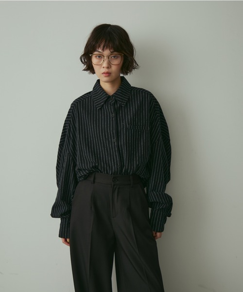 Stripe Over Shirts ストライプオーバーシャツ EN NEUME ブラウス シャツ Stripe Over Shirts レディース : ZOZOTOWN