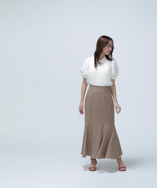 「NATURAL BEAUTY BASIC」 半袖ブラウス MEDIUM ネイビー レディース_画像3