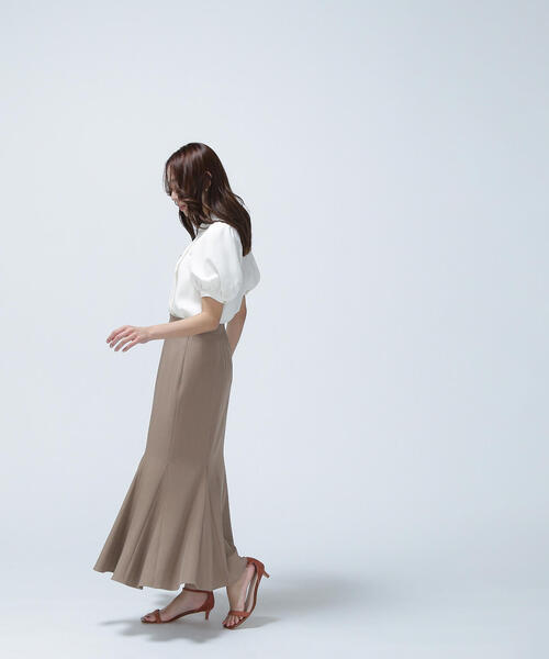 「NATURAL BEAUTY BASIC」 半袖ブラウス MEDIUM ネイビー レディース_画像5