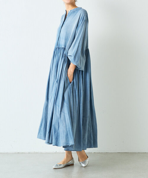 BEARDSLEY（ビアズリー） 7分袖ワンピース 0 インディゴブルー