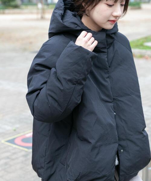 URBAN RESEARCH コクーンフードジャケット　ダウンコート ITEMS URBANRESEARCH（アイテムズ アーバンリサーチ） ダウンコート