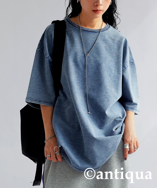 「antiqua」 半袖Tシャツ ONESIZE ブラック レディース_画像6