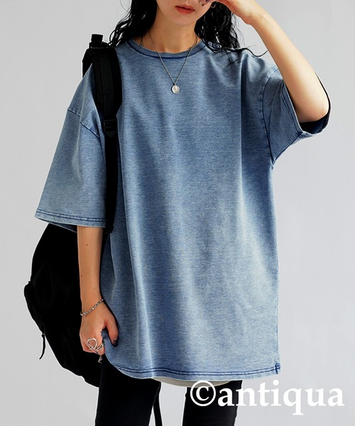 「antiqua」 半袖Tシャツ ONESIZE ブラック レディース_画像8