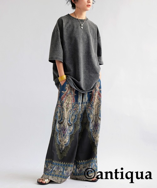 「antiqua」 半袖Tシャツ ONESIZE ブラック レディース_画像9