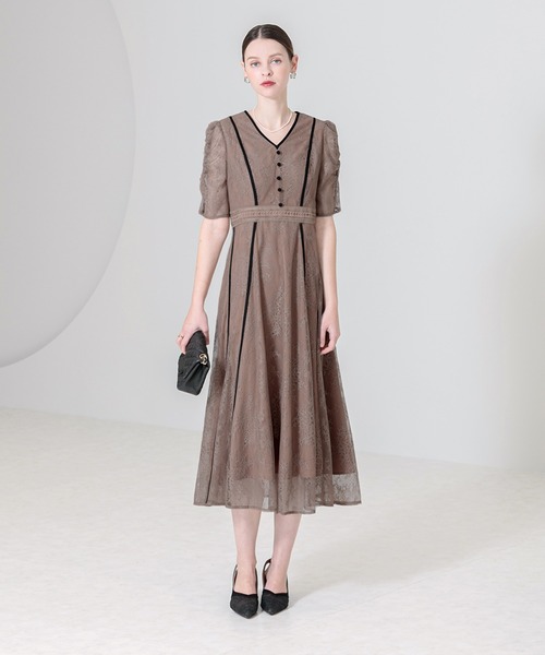 「Leja」 半袖ワンピース SMALL ブラウン レディース_画像2