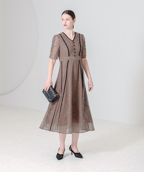 「Leja」 半袖ワンピース SMALL ブラウン レディース_画像3