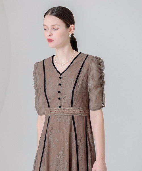 「Leja」 半袖ワンピース SMALL ブラウン レディース_画像4