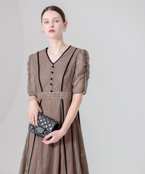 「Leja」 半袖ワンピース SMALL ブラウン レディース_画像6