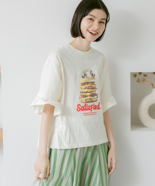 「niko and...」 半袖カットソー LARGE ネイビー レディース_画像6