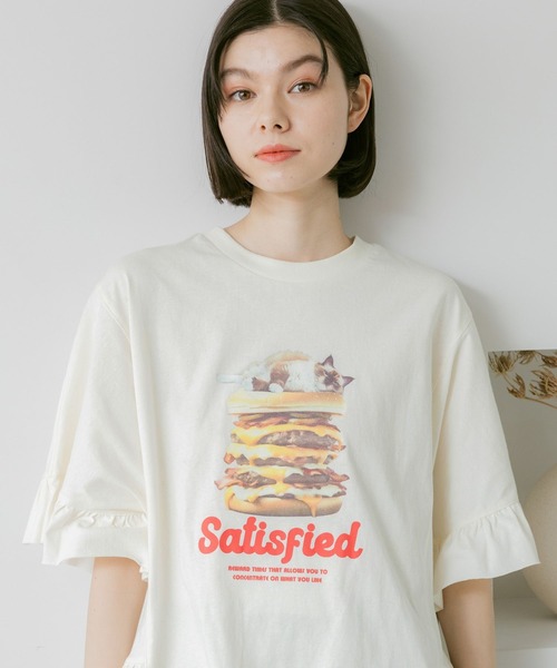 「niko and...」 半袖カットソー LARGE ネイビー レディース_画像7