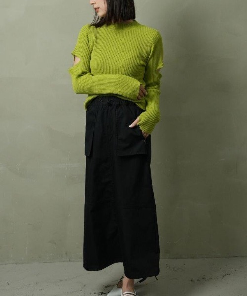 「MUGLA」 スカート MEDIUM カーキ レディース_画像2