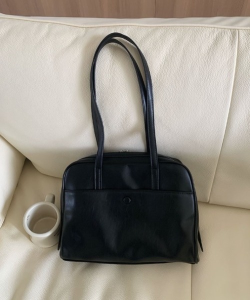 ショルダーバッグ バッグ フロントポケットスクエアボストンバッグ