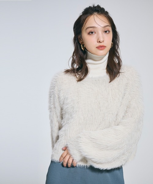 完売品✨美品✨オブリ ニットカーディガン リボン バイカラー ホワイト ウール 完売品 オブリ ニットカーディガン リボン バイカラー ホワイト ウール