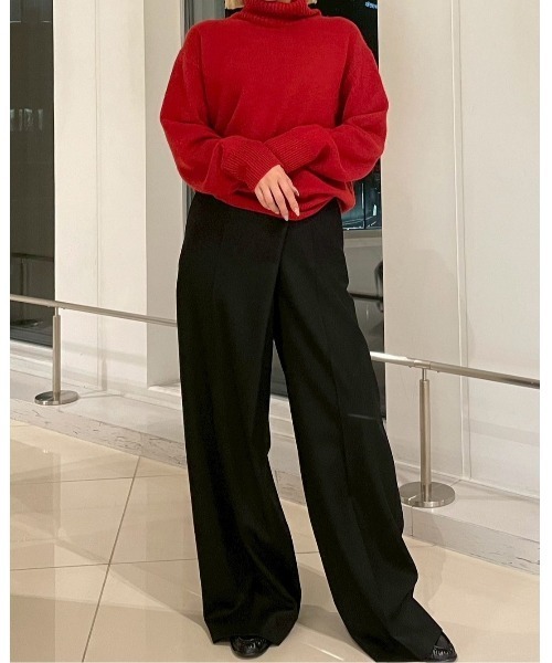 LE CIEL BLEU（ルシェルブルー） パンツ ラップフロントトラウザー