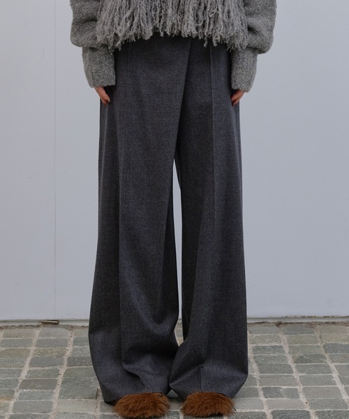 LE CIEL BLEU（ルシェルブルー） パンツ ラップフロントトラウザー