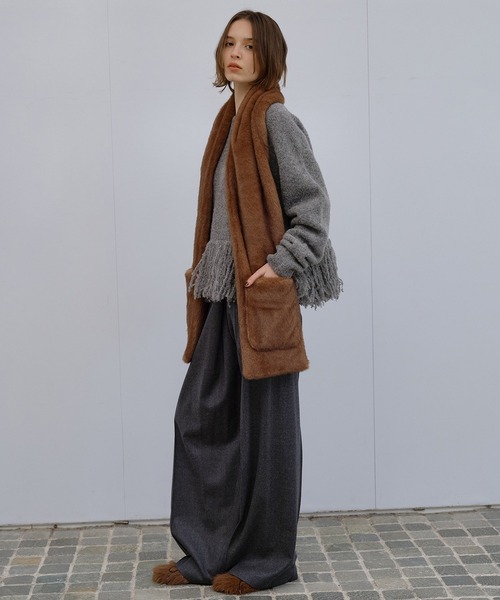 LE CIEL BLEU（ルシェルブルー） パンツ ラップフロントトラウザー