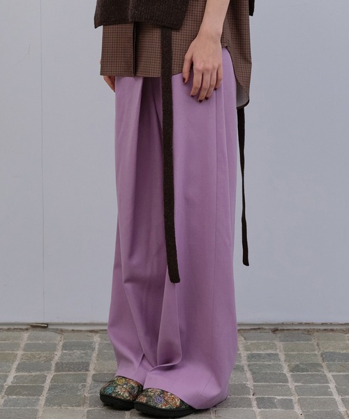 LE CIEL BLEU（ルシェルブルー） パンツ ラップフロントトラウザー