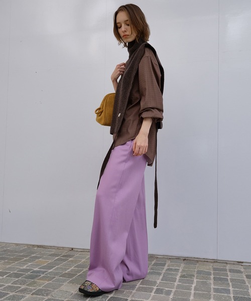 LE CIEL BLEU（ルシェルブルー） パンツ ラップフロントトラウザー